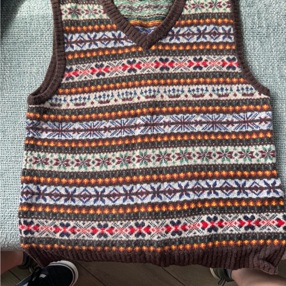 Lambswool Fair Isle sweater-vest - 100% Lambswool - Men’s Large